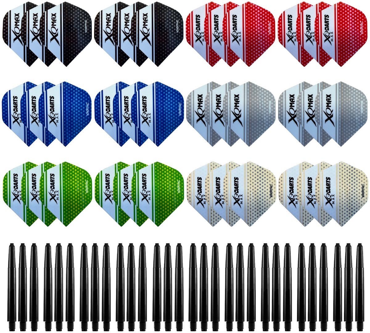 Dragon Darts Dart Flights en Dart Shafts - Multipack - 22 Sets - 66 Stuks - Extra Stevig - Darts Flights - Darts Shafts - Medium