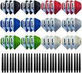 Dragon Darts Dart Flights et Dart Shafts - Multipack - 22 sets - 66 pièces - Extra robuste - Darts Flights - Darts Shafts - Medium