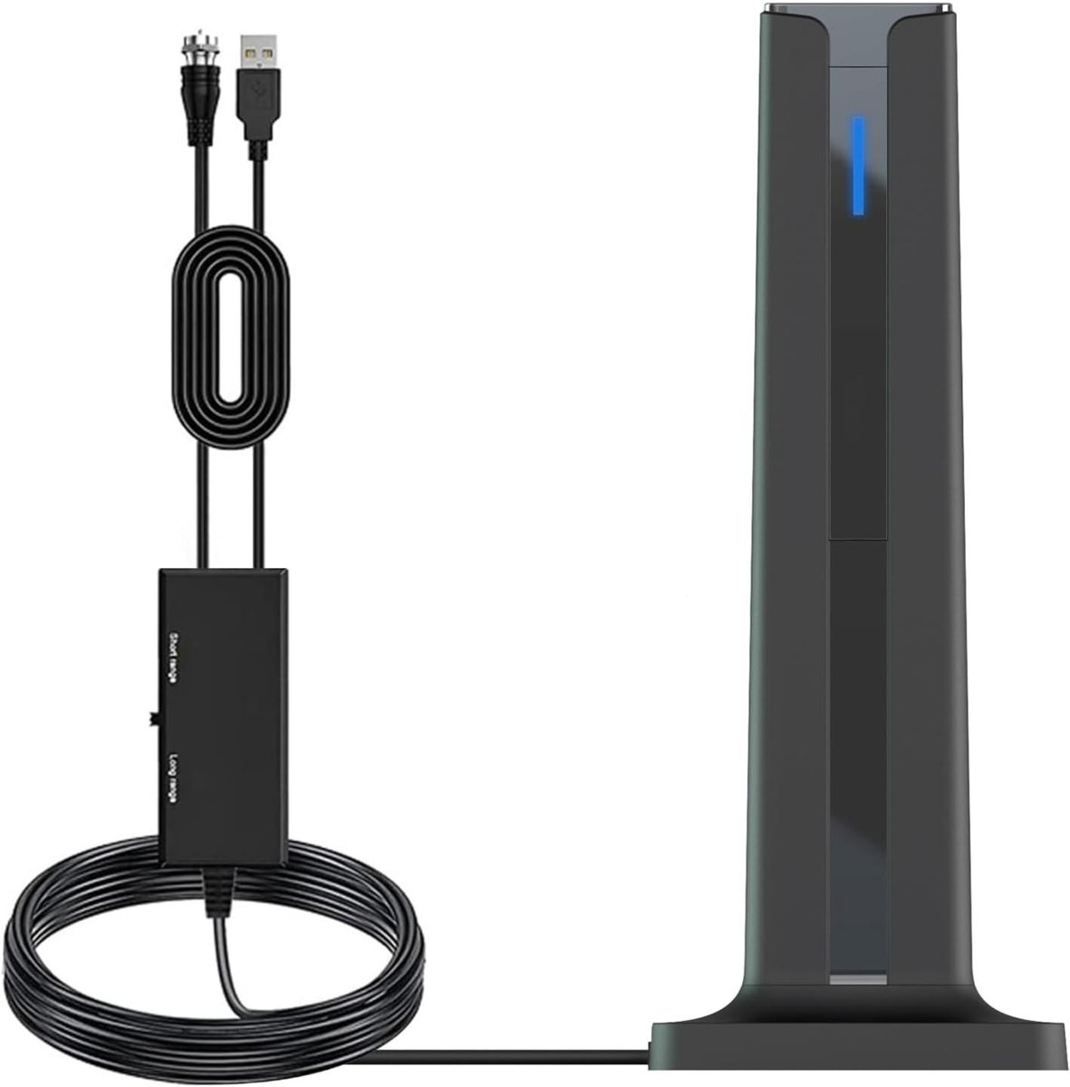 Vyzio - Digitale TV Antenne voor Binnen - 4K & 1080P HD Ontvangst - Krachtige Signaalversterker - Met 5 Meter Kabel - Zwart - TVDIGI