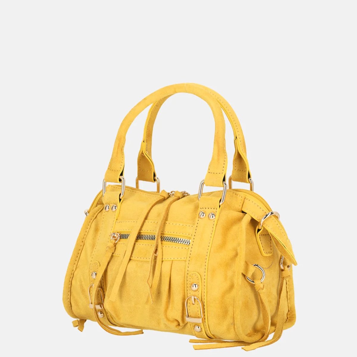 Firenze Suedine handtas franjes S yellow