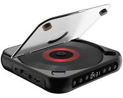 Draagbare cd-speler, ondersteunt Bluetooth en Type-C opladen, lichtgewicht en draagbaar, ondersteunt cd-muziek in MP3/WMA-formaat, Geschikt voor diverse gelegenheden zoals reizen, thuis en in de auto, zwart.