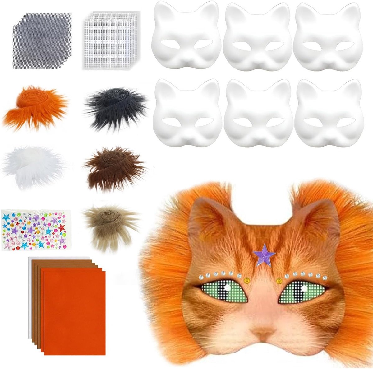 Set van 10 Lege Papieren Maskers voor DIY, Perfect voor Carnaval, Cosplay en Halloween Feesten
