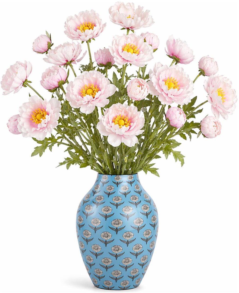 Mica Decorations Kunstbloem Klaproos Poppy - 8x - H62 cm - roze - kunststof - stelen kunstbloemen - boeket - rozen bloemetjes Lichtroze