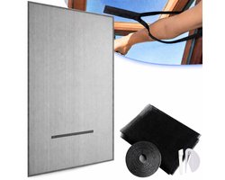 GLODI GOODS® Raamhor en Dakraam Hor met horizontale rits – 180 x 150 cm – universeel horrengaas – vliegenraam insectenhor – incl. klittenband en snijmesje