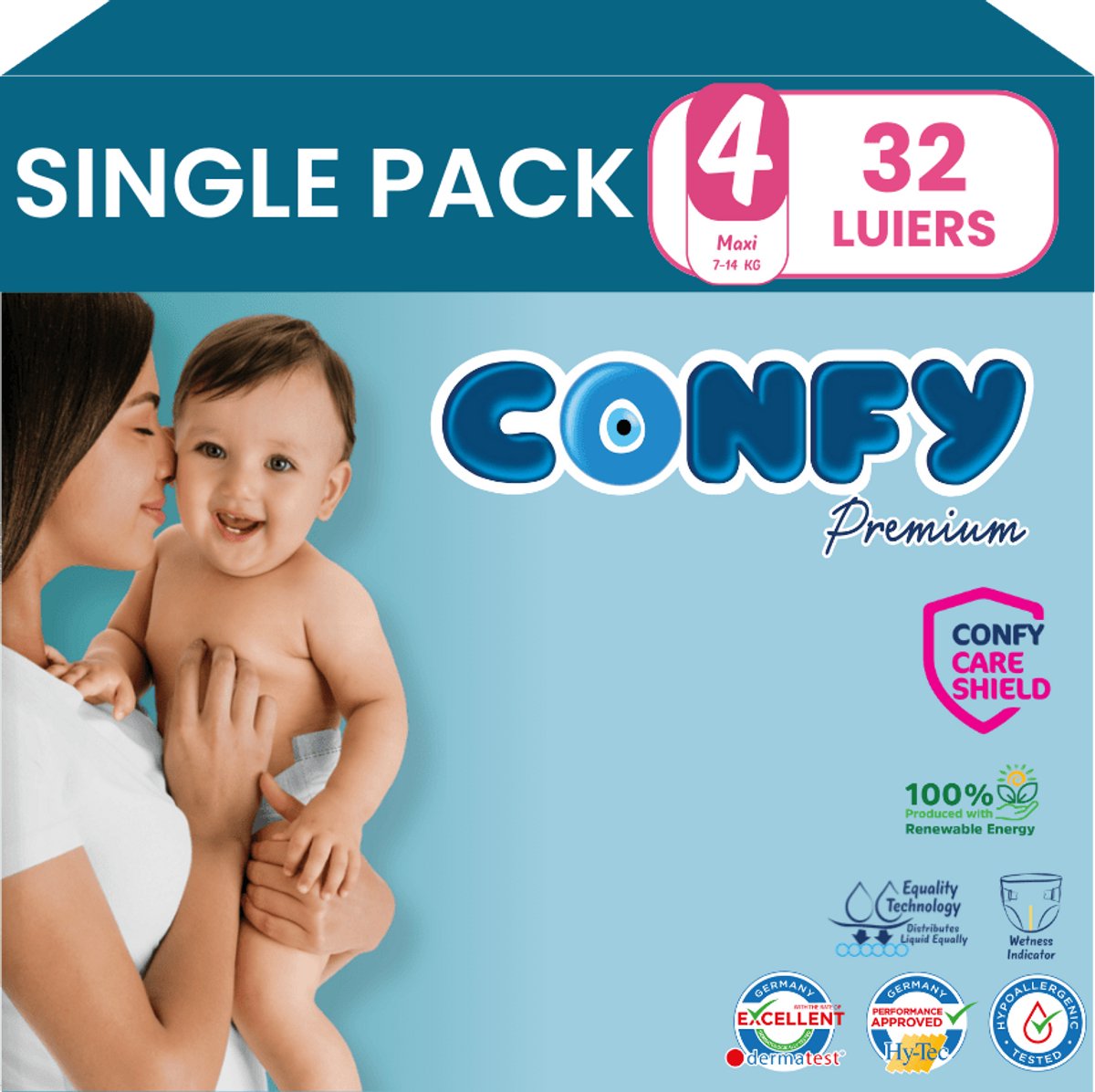 Confy Premium - Luiers Maat 4 (7-14kg) - 32 Luiers