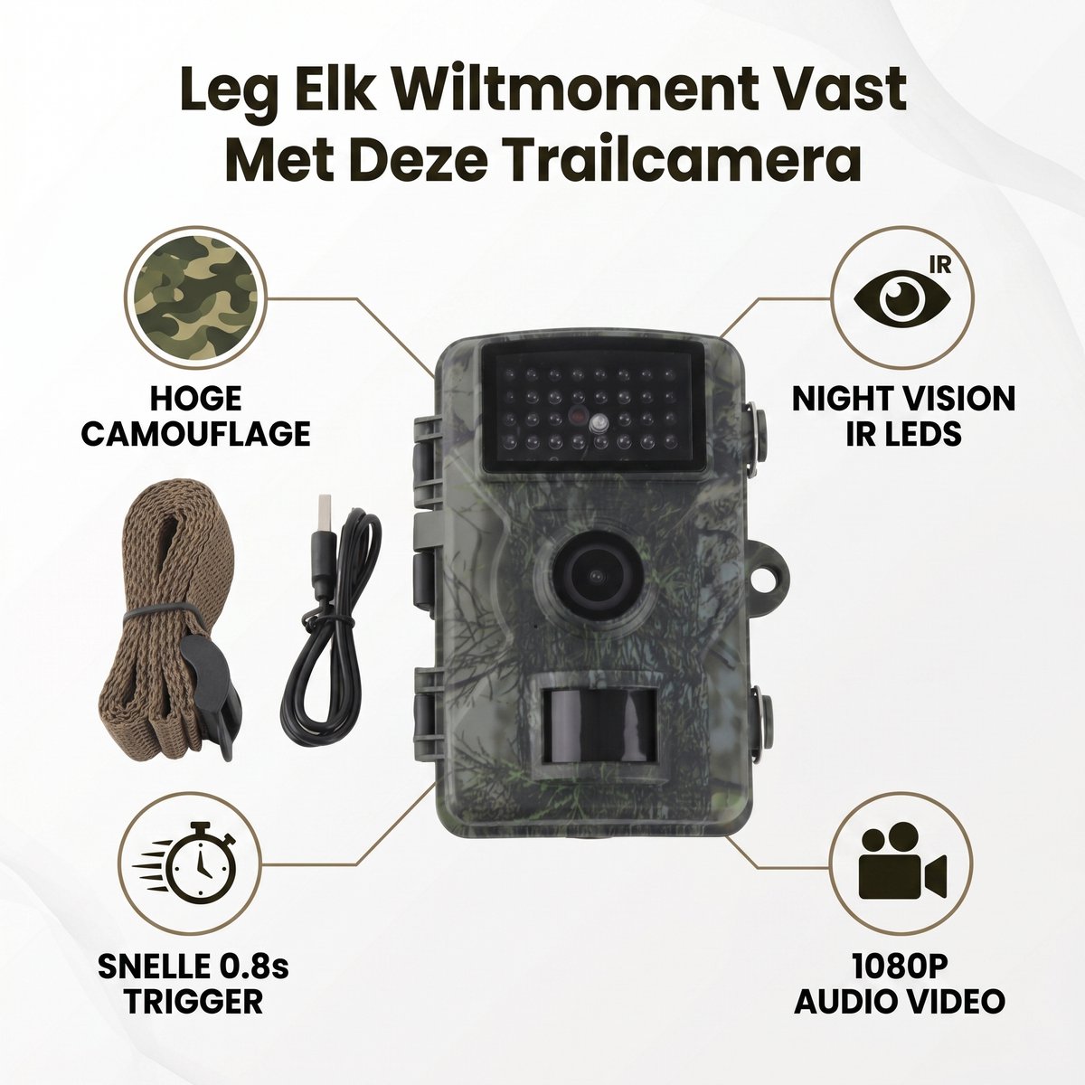 Wildcamera 16MP 1080P met Bewegingssensor – Nachtzicht Infrarood, IP66 Waterdicht – Buiten Jachtcamera & Beveiligingscamera – Voor Outdoor Jacht, Tuin en Beveiliging Buiten – foto 4