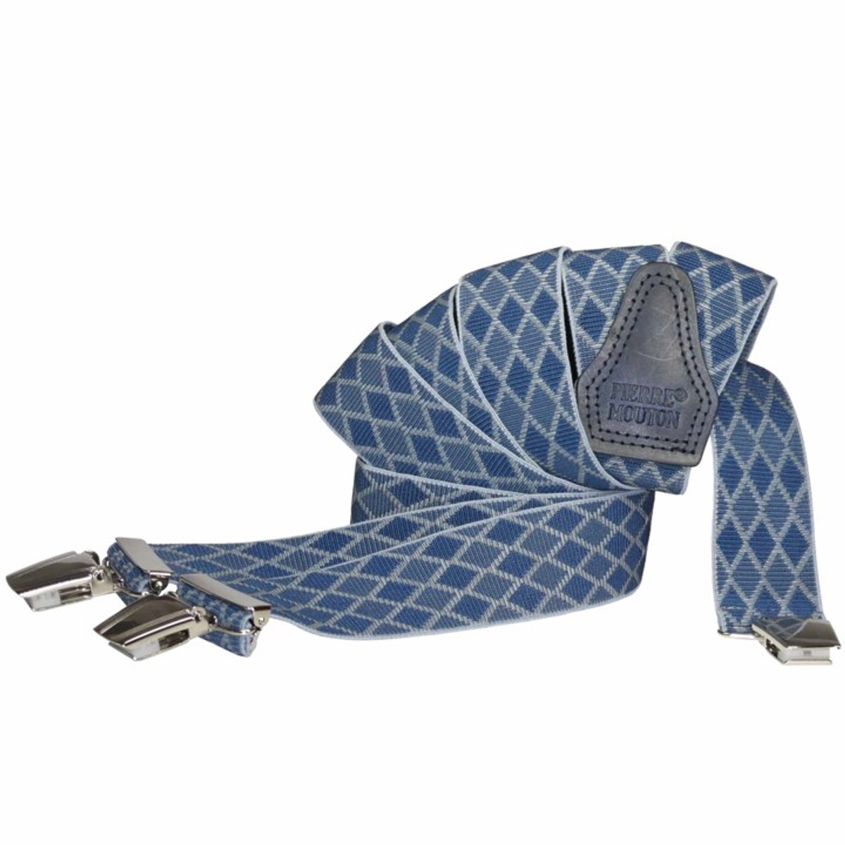 Pierre Mouton Volet - Bretels - Volwassenen - Heren - Blauw - 120cm - 4 brede clips - M - L
