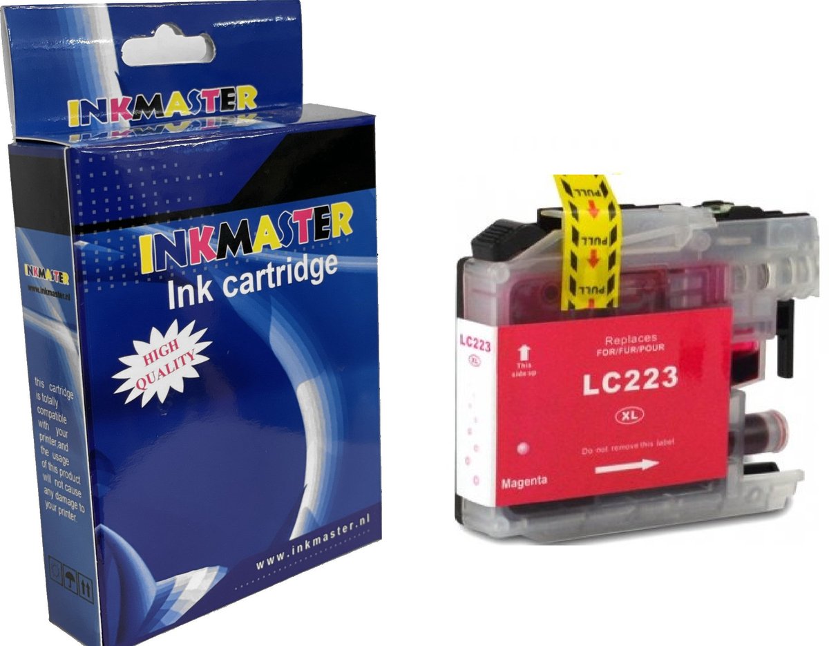 Inkmaster huismerk cartridge compatible voor Brother LC223 XL Magenta 14 ml DCP-J4120DW MFC-J4420DW MFC-J4425DW MFC-J4620DW MFC-J4625DW MFC-J5320DW MFC-J5620DW MFC-J5625DW MFC-J5720DW LC-223 M