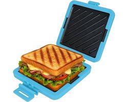 Broodrooster – Sandwichmaker-Magnetron Tosti Maker – Tosti-ijzer voor de Magnetron – Met Heatwave-Technologie voor Knapperig Resultaat – Antiaanbaklaag – Vaatwasserbestendig -Blauw
