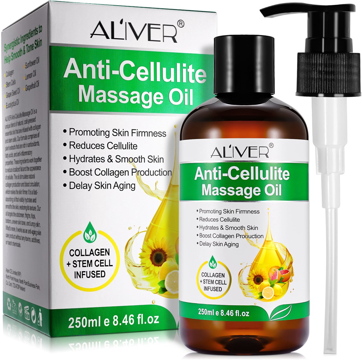 Anti Cellulite Massage Olie (250 ML) – Cellulitis Creme – Cupping Apparaat - Roller