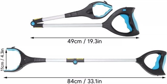 Afvalgrijper-grijper voor ouderen-afvalgrijper met magneet -Opvouwbare afvalgrijper met verlichting voor ouderen en mensen met een beperking - afvalgrijper voor zwangere vrouwen en tuinactiviteiten - blauw - 83x12 cm van Merkloos	 — afbeelding 2