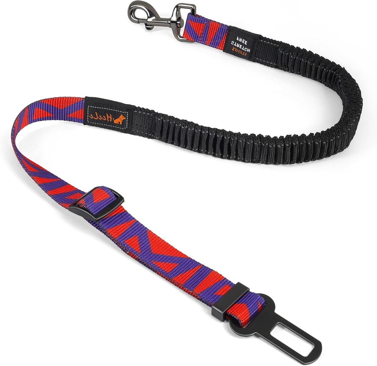 Verstelbare Hondenautogordel met Sterke Leash en Veiligheidsclip, Elastische Anti-Schok Buffer, Ideaal voor Reizen met Kleine Honden