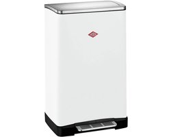WESCO Big Double Boy Afvalscheider | 36 Liter | Duo Pedaalemmer (2x18 Liter) | Metaal - Mat wit | Prullenbak