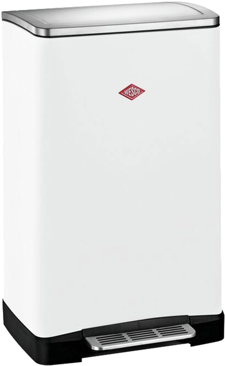 Bol.com WESCO Big Double Boy Afvalscheider | 36 Liter | Duo Pedaalemmer (2x18 Liter) | Metaal - Mat wit | Prullenbak aanbieding