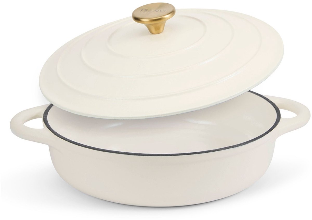 Byron gietijzeren hapjespan 28 CM -met deksel