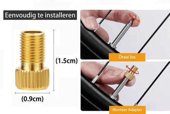 Vignetics© Presta naar Schrader Ventiel Adapter - Verloop Frans ventiel naar Autoventiel van Merkloos — afbeelding 2
