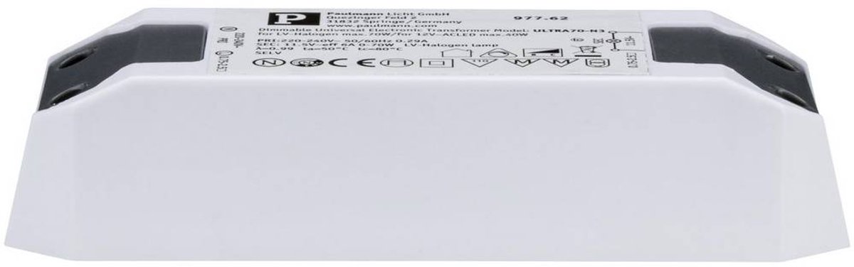 Paulmann Elektronische trafo halogen+led max. 0-50w 220-240/12v 50va wit afbeelding