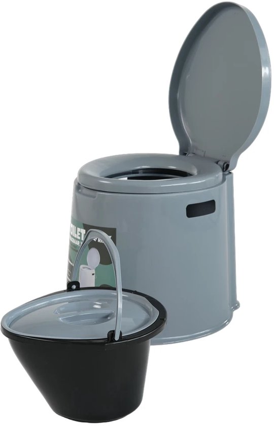 Happy Rhino - Toilet Draagbaar XL - Grijs - Toiletten - PP - 41 x 49 x 41 cm van Happy Rhino — afbeelding 5
