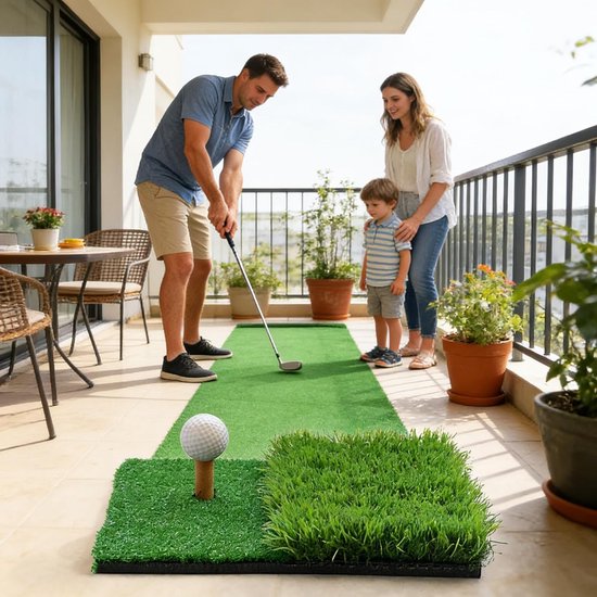 Golf Oefenmat 30x30 cm - Ideaal voor Thuis, Tuin en Garage, Perfect voor Beginners, Golf Simulator en Netten, Verbeter je Swing en Precisie van Merkloos — afbeelding 2