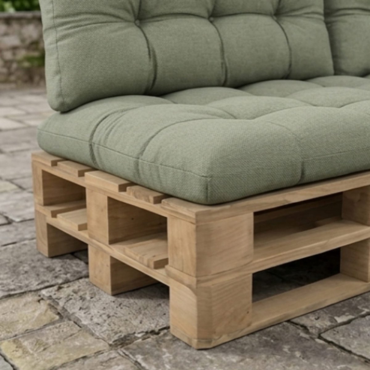 Palletkussens Set 8-delig 120x80 cm – Luxe Palletbank Kussenset met Rugkussens 120x40 cm – Wasbare Polyesterschuim Loungekussens, Medium Comfort, Binnen & Buiten Gebruik – Groen – Yesdeals