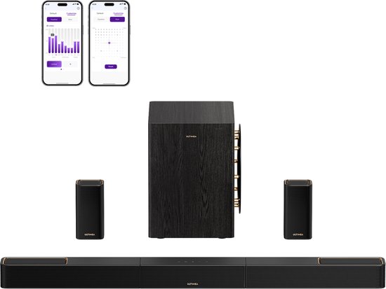 ULTIMEA Skywave Series - 5.1.4 Sound Systeem met Dolby Atmos en 8" Draadloze Subwoofer Soundbar Zwart