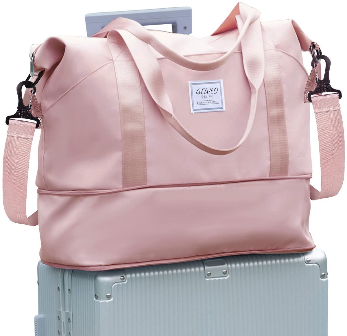 Geweo Weekendtas - Reistas - Duffel Bag - Handbagage 40*20*25 - Shouldertas - Maximaal 35 L - Waterdicht - Sporttasche - Travel Bag - Dames Heren - Roz