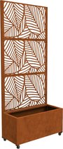 Tuinscherm Surnskoki met plantenbak 190x82x38 cm roestbruin casa.pro