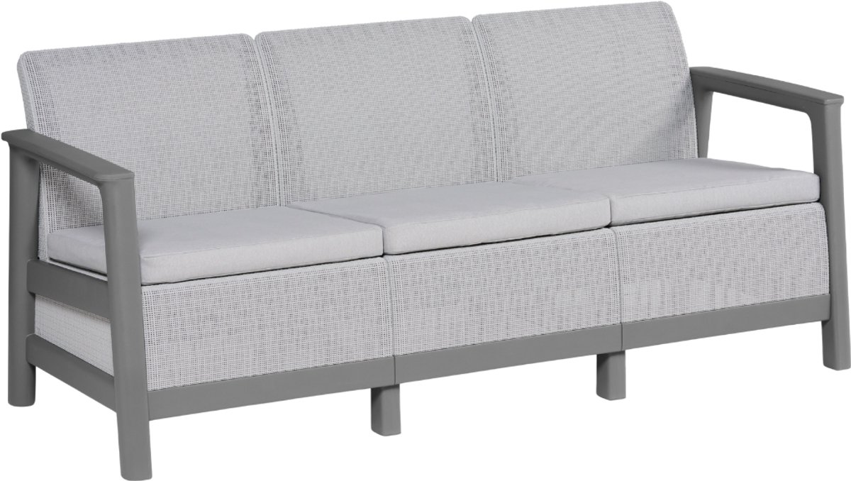 Keter Scandi Linea 3-zits Loungebank - Lichtgrijs