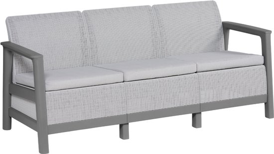 Keter Scandi Linea 3-zits Loungebank - Lichtgrijs