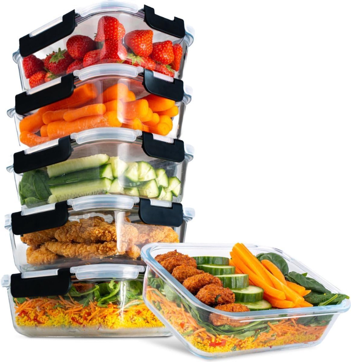 CLGP® Meal Prep Bakjes Glas - Vershoudbakjes - Mason Jar
