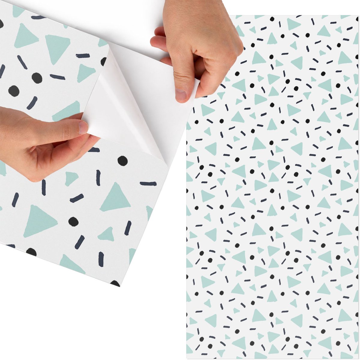 Tulup Meubelfolie - Geometrisch patroon Meubelfolie - 50x100 cm - Wit Meubelfolie - Wrapfolie Keuken - Minimalist Meubelfolie - Decoratiefolie - Tafeldecoratie - Achtergronden en patronen