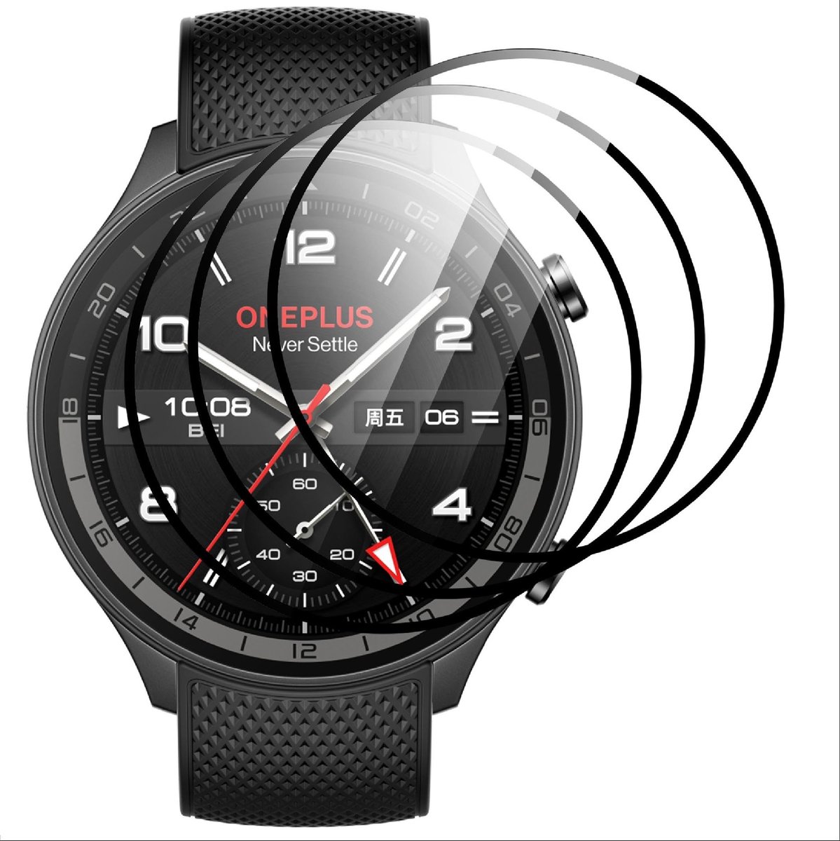 Allecto - Schermbeschermer - OnePlus Watch 2R - Volledige dekking - Transparant - Slijtvast - Anti-bubble - 3-pack