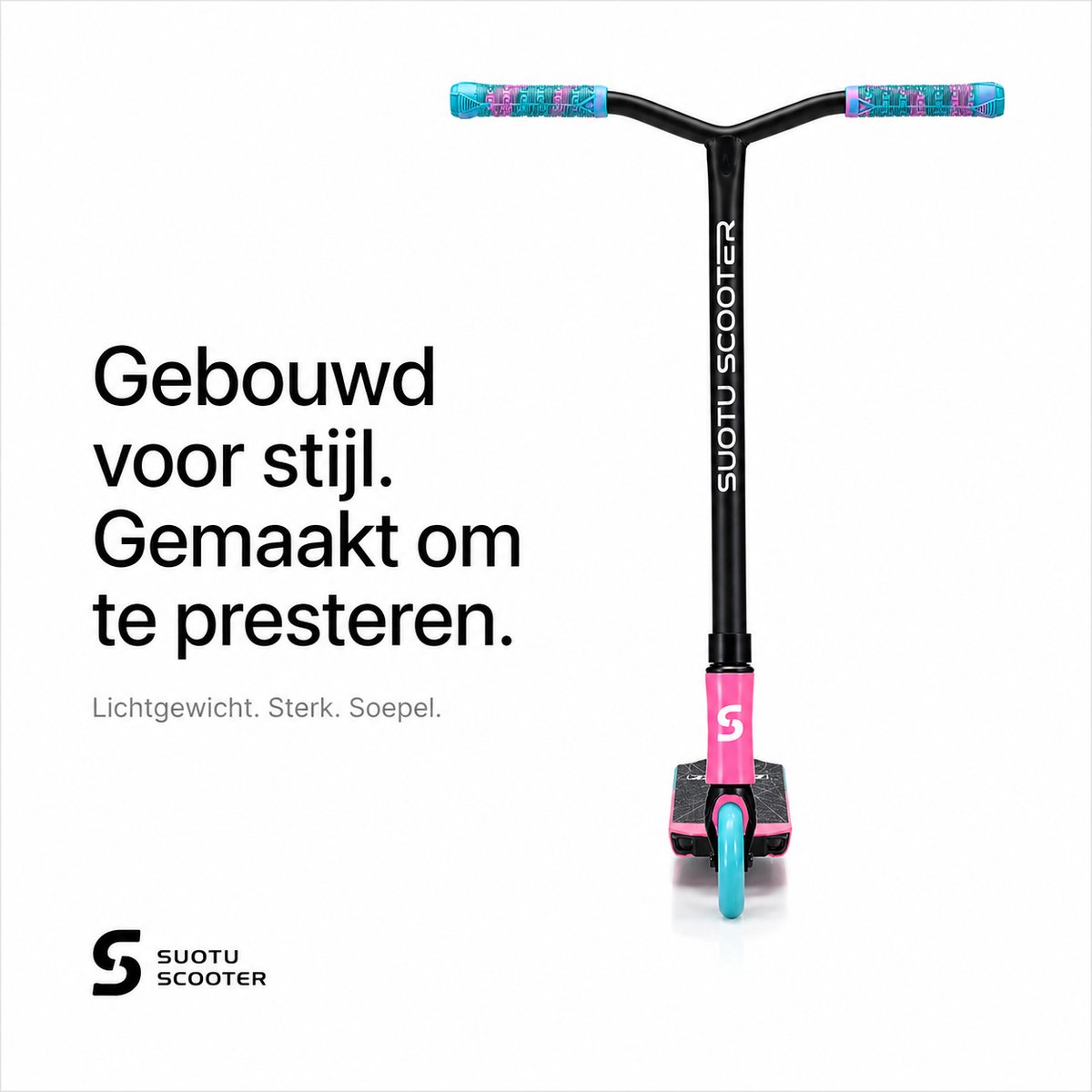 Suotu Stuntstep - Kinderstep - Maximale 78cm - Step 8+ Jaar - Stuntstep Jongens en meisjes - Aluminium - Roze/Groen/Zwart — afbeelding 4