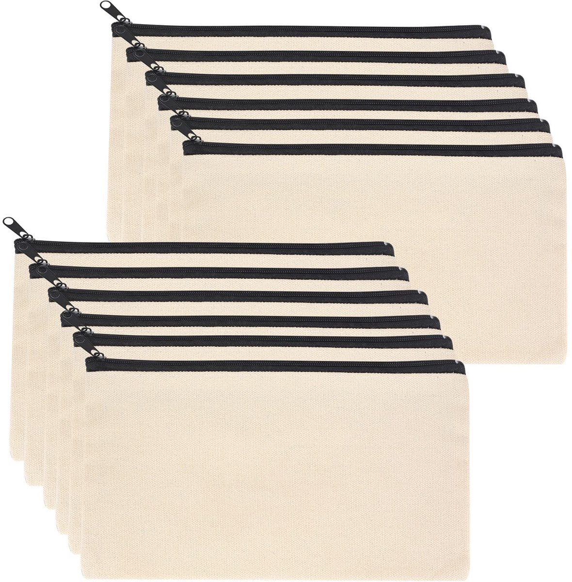 Allecto - DIY Lege Canvas Tasjes - Make-up Tasjes - Ideaal voor Reizen - 21 x 12 cm - Bruidsmeisjesgeschenk - Cosmetische Etui