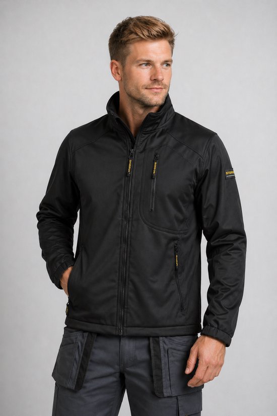 STØRVIK Softshell Work Jacket Windproof 4 seasons Men Black - Taille XL - ZEUS