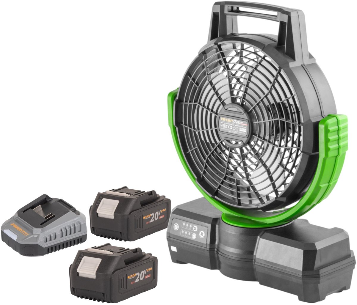 Procraft CF20bb accuventilator 20 V 235 mm + 2x accu 4,0 Ah + oplader