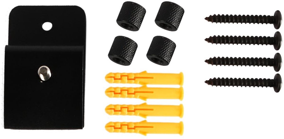 Allecto - Wandhaak Clips - Sterke bevestiging - Voor tapijten - 4 stuks - Wanddecoratie - Geschikt voor muur - Kleur: zwart