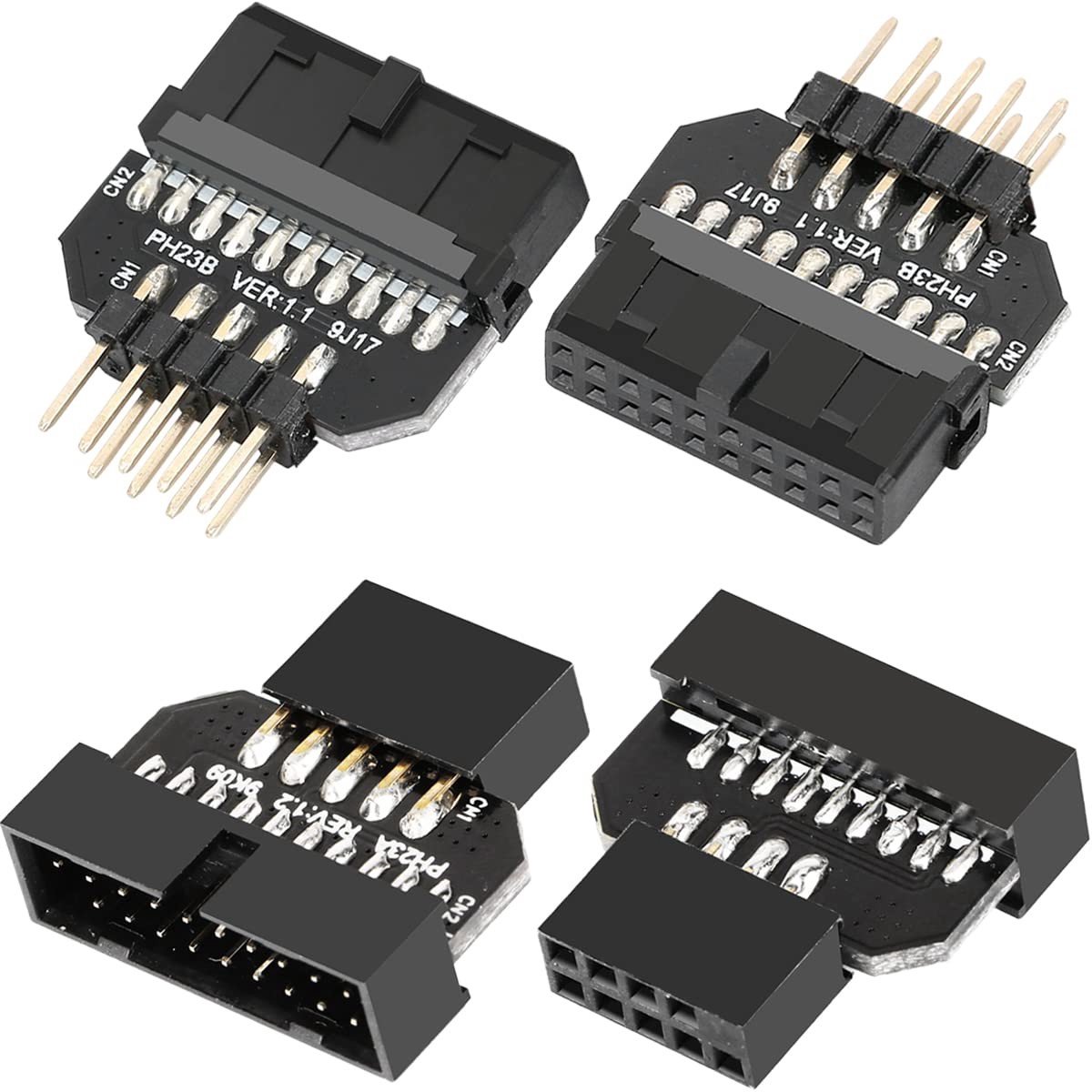 USB 2.0 9Pin naar USB 3.0 20Pin Adapter - 4 Stuks - Voor Moederbord en PC