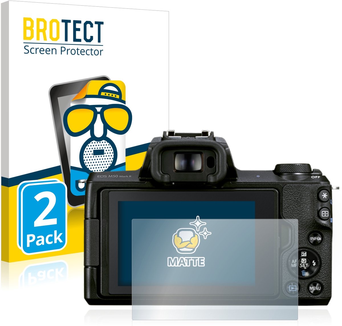 BROTECT - Screenprotector voor Canon EOS M50 Mark II - Folie Beschermfolie matte 2 Stuks