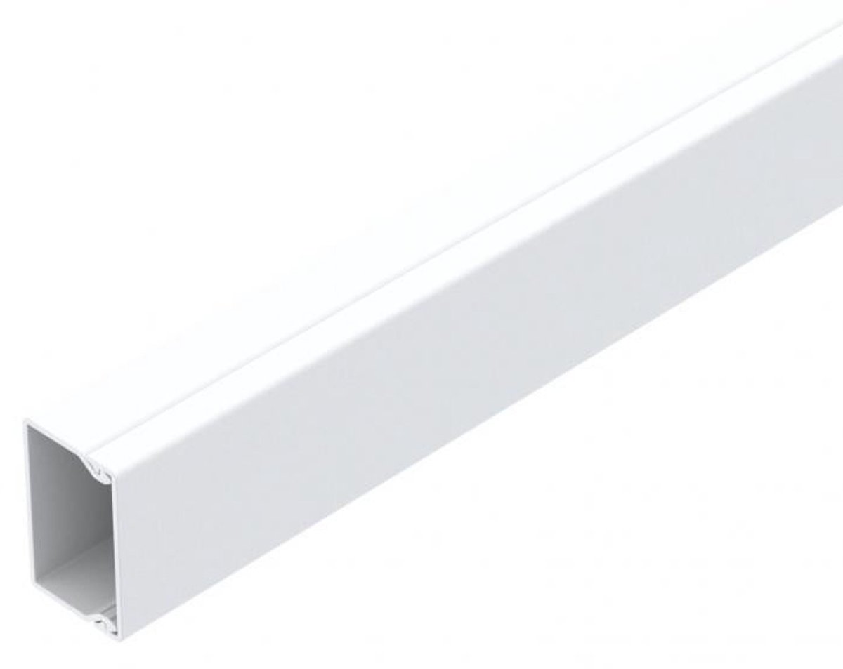 OBO Bettermann Wand- en plafondkanaal met bodemperforatie 25x40x2000 polyvinylchloride zuiver wit RAL 9010, 6191061