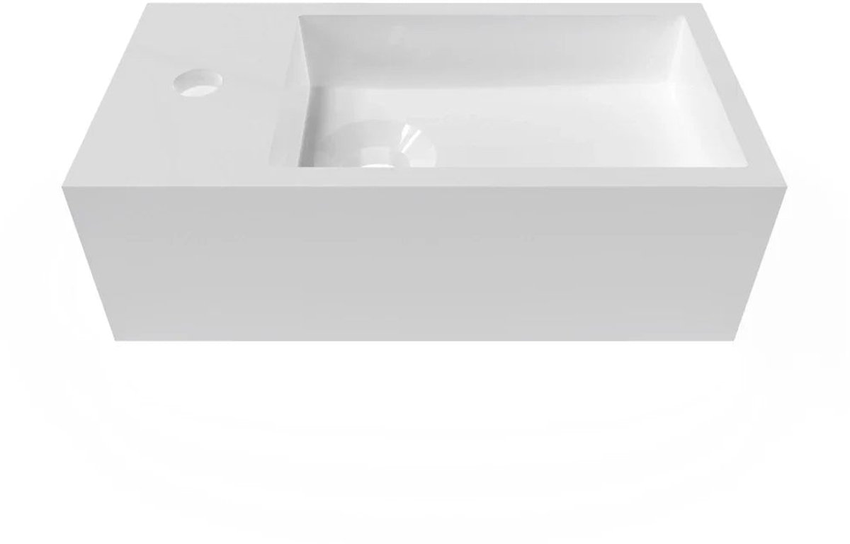 DutchLine - Solid.Surface Fontein - Glans Wit Links - 440x220x120mm