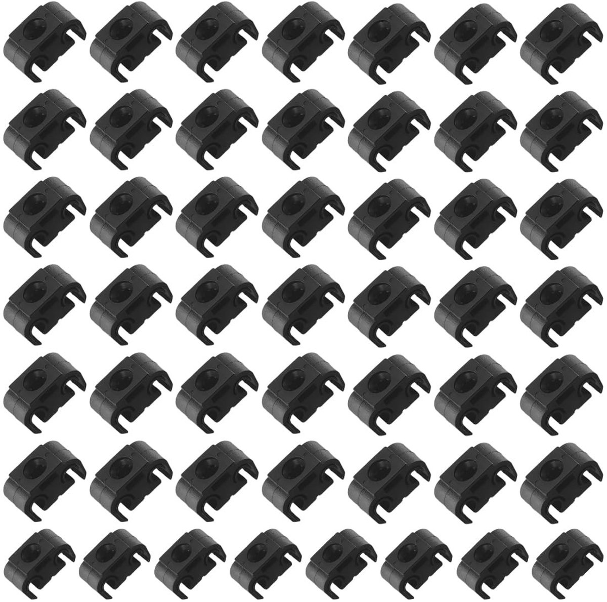 Allecto - Remleiding bevestiging - Dubbele clip - Universeel - Zwart - 50 stuks - Geschikt voor diverse voertuigen - Hoogwaardig
