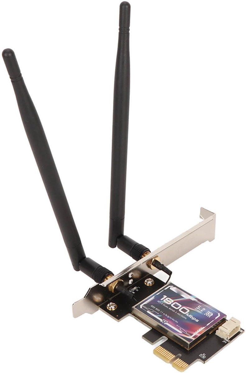 Allecto - WiFi6 AX1800 PCIe WiFi-kaart - Dual-band Draadloze Adapter - Bluetooth 5.2 - Ondersteunt WPA3 - 1800Mbps - Geschikt voor Gaming - Low-pro...