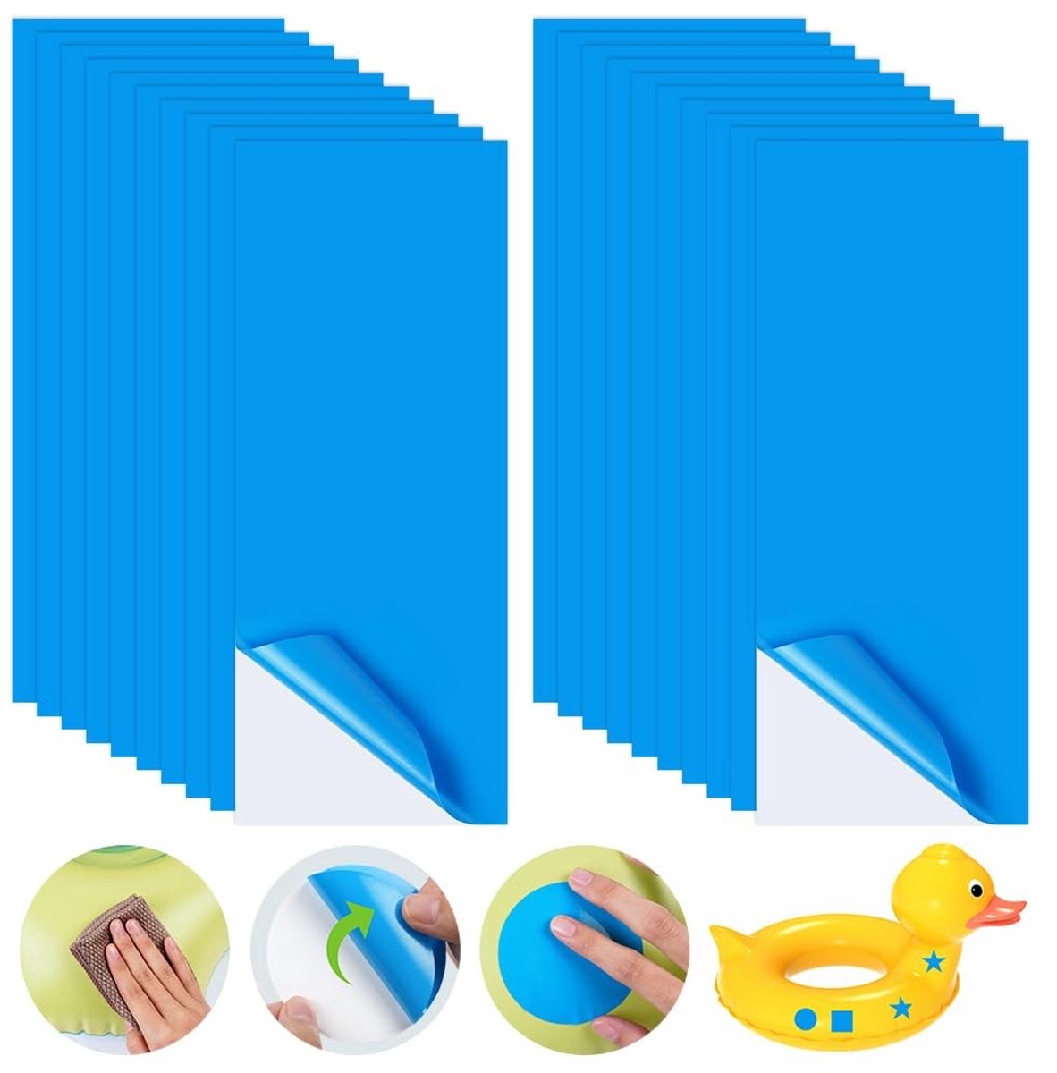 Allecto - Vinyl reparatiepleisters - Zelfklevende zwembad reparatie - 20 stuks - Geschikt voor hot tubs en opblaasbare spa's - PVC zwembaden repareren