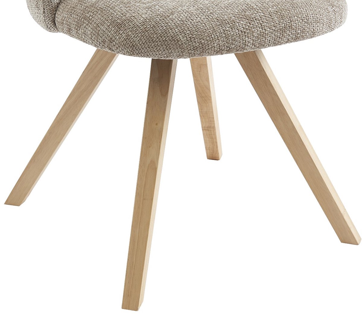Vente-unique Set van 6 stoelen van stof en heveahout - Taupegrijs - VESIANI