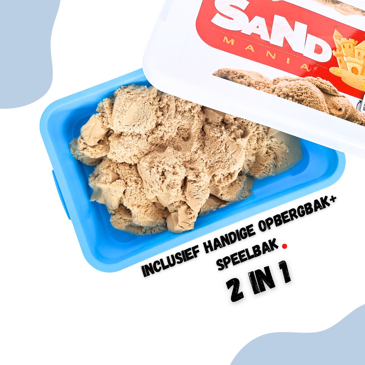 Sand Mania® kinetisch zand - 3 KG - inclusief Speel- & Opbergbak - Beige / Naturel - Sensorisch Speelzand voor Kinderen — afbeelding 6