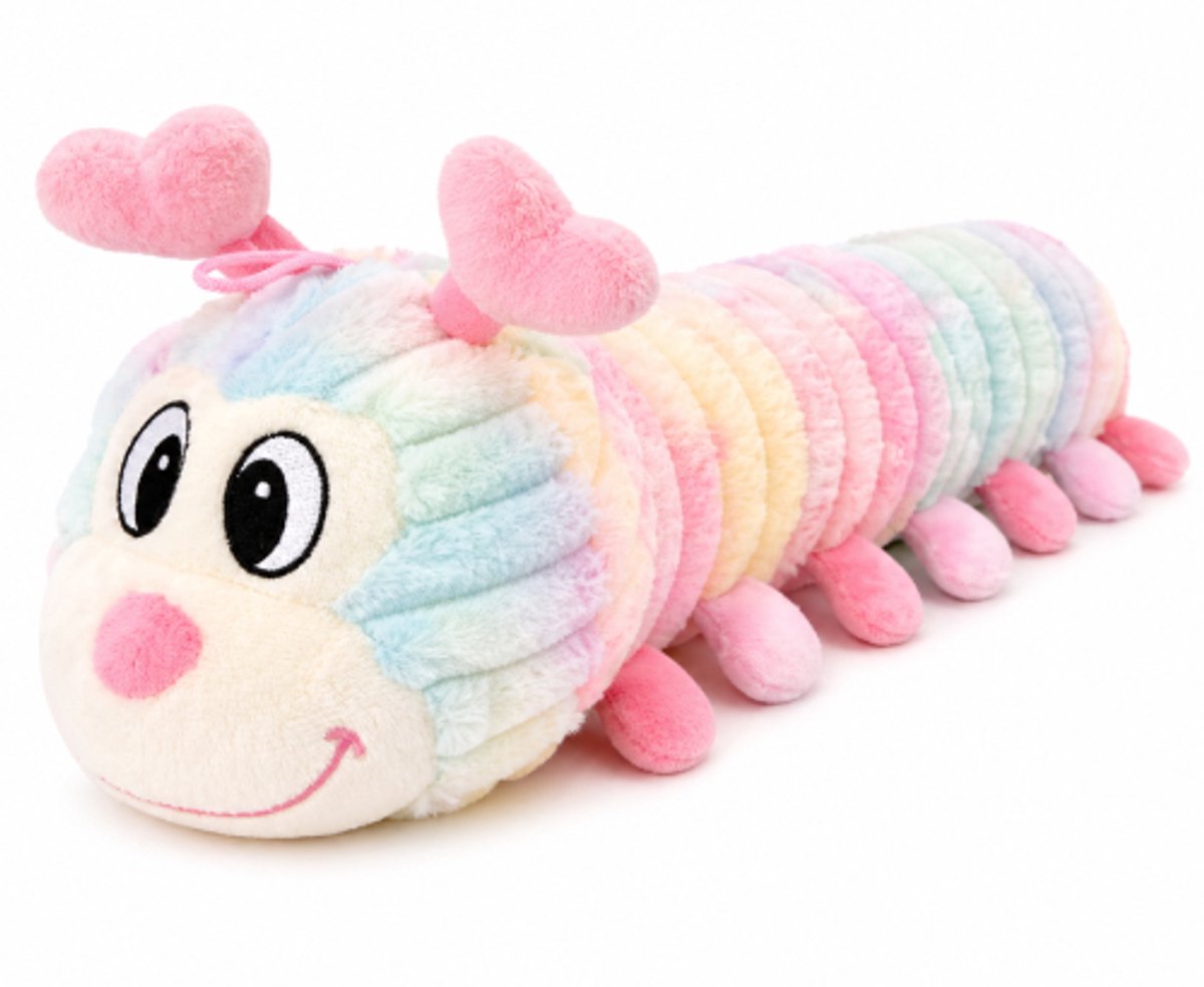 Topknuffels® Duizendpoot Roze Pluche Knuffel 42 cm - Speelgoed Knuffels voor Kinderen Jongens Meisjes - Rups