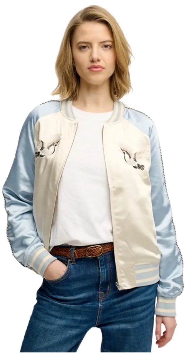 Superdry Suikajan Embroidered Bomberjack XS Vrouw Blauw