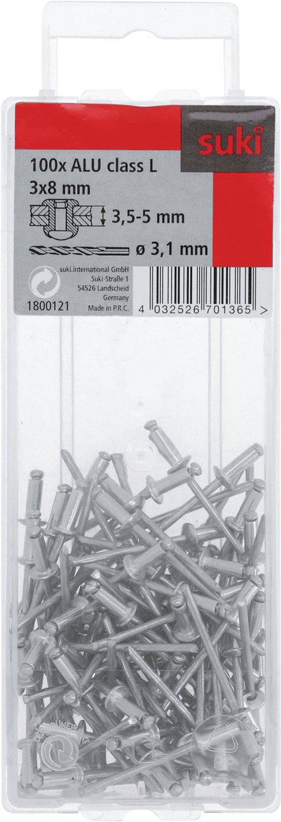 suki blindklinknagels Ø 3x8 mm 100 stuks