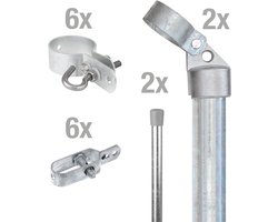 Alberts 634469 Hekhoekset gaaspoort ec Maschenfvzzaun, Set,Draht,fvz,zE,1200, thermisch verzinkt fvz, , poortpaal-zE: 76 mm, hekhoogte: 12 cm